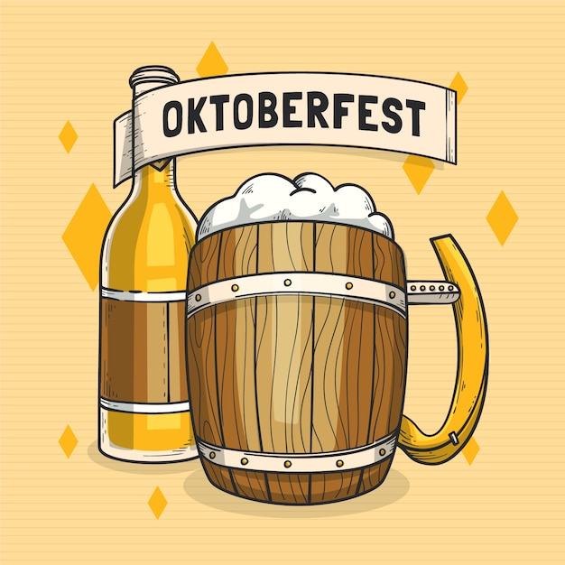 Hand drawn illustration for oktoberfest celebration