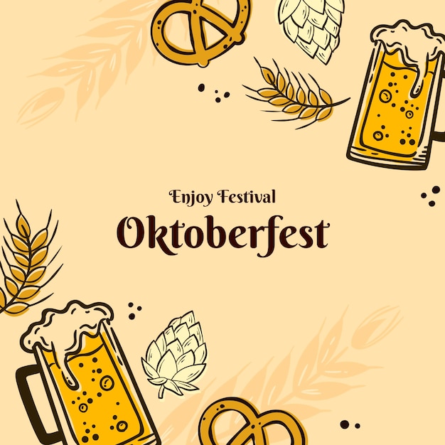 Hand drawn illustration for oktoberfest festival