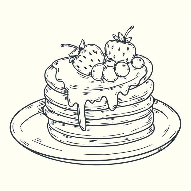 Hand drawn illustration for pancake day