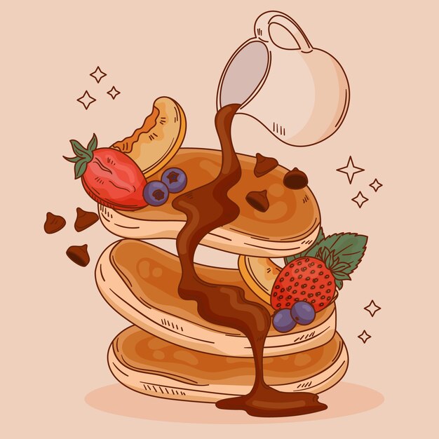 Hand drawn illustration for pancake day