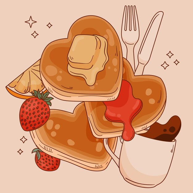 Hand drawn illustration for pancake day