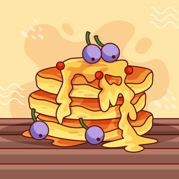 Free Vector hand drawn illustration for pancake day