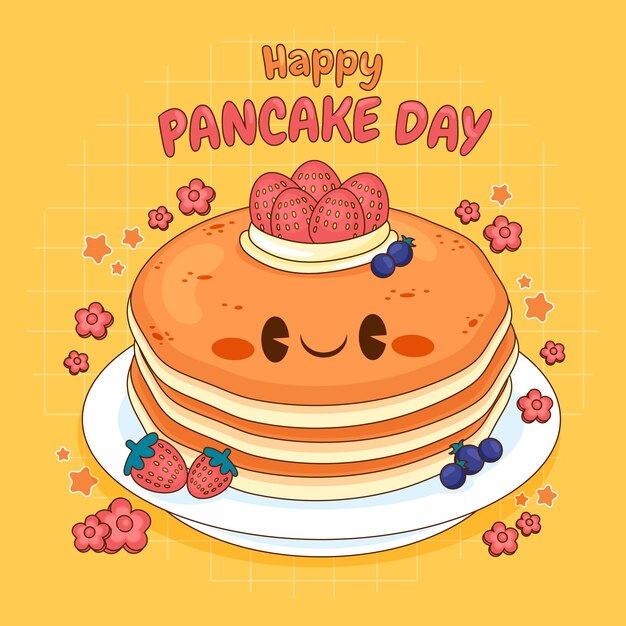 Hand drawn illustration for pancake day