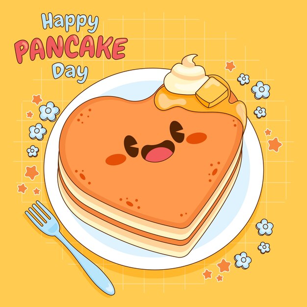 Hand drawn illustration for pancake day