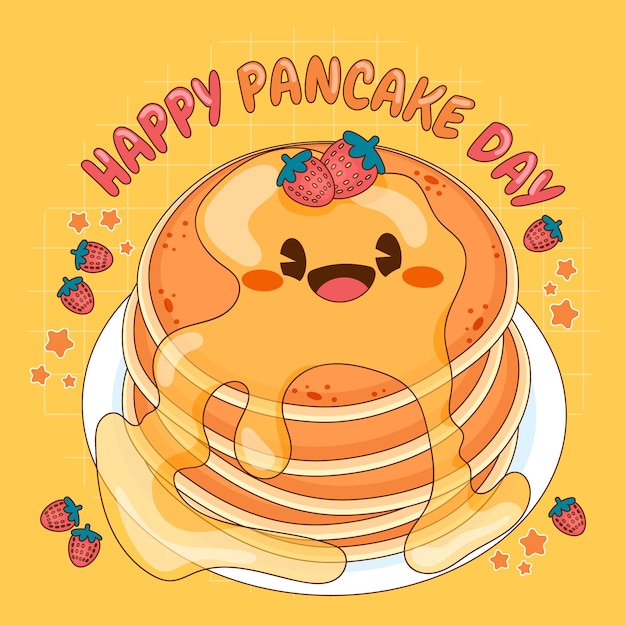 Hand drawn illustration for pancake day