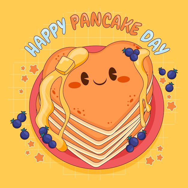 Hand drawn illustration for pancake day