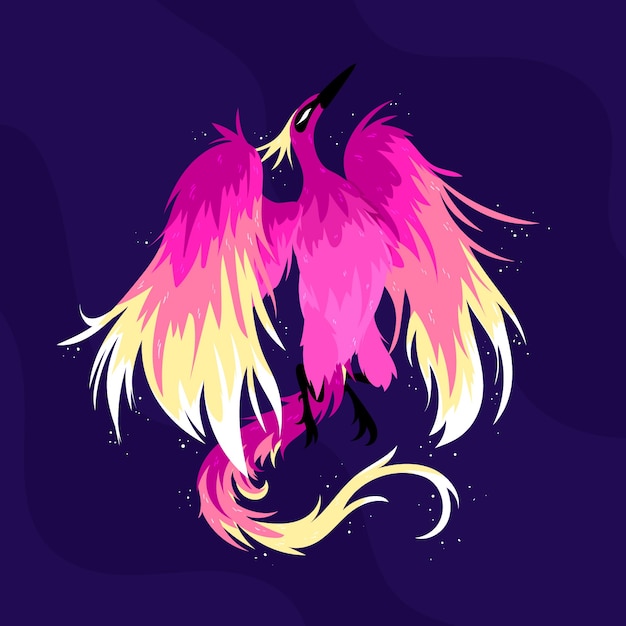 Free vector hand drawn illustration of phoenix bird