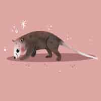 Free vector hand drawn illustration of a possum