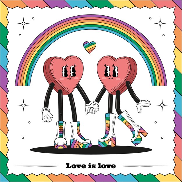 Hand drawn illustration for pride month celebration