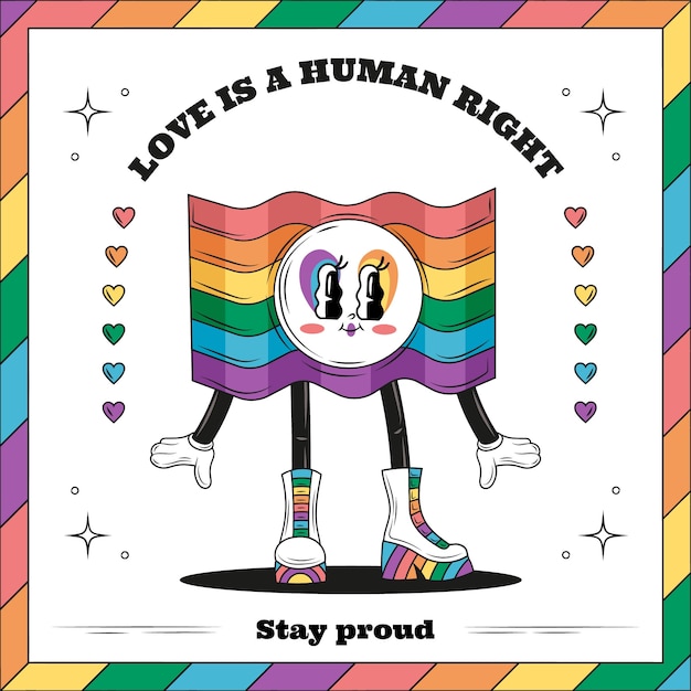 Hand drawn illustration for pride month celebration