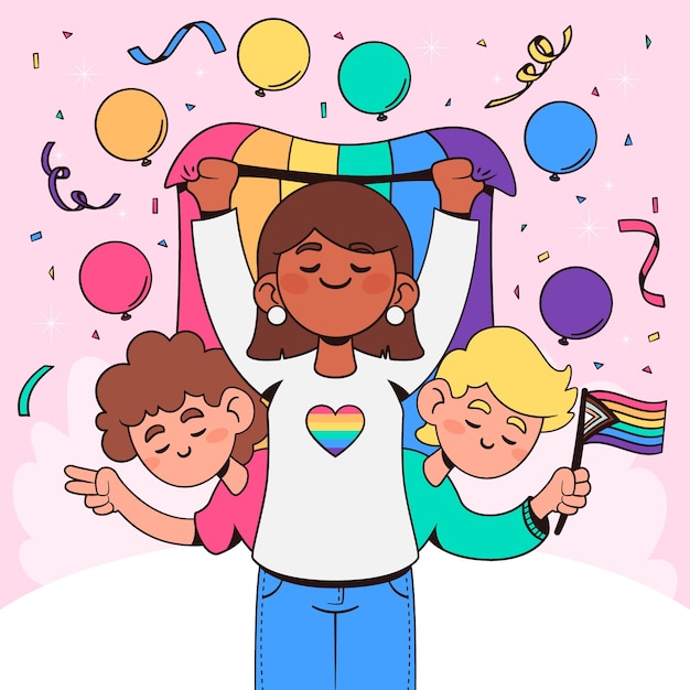 Hand drawn illustration for pride month celebration