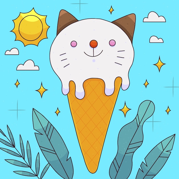 Free Vector hand drawn illustration for summer season