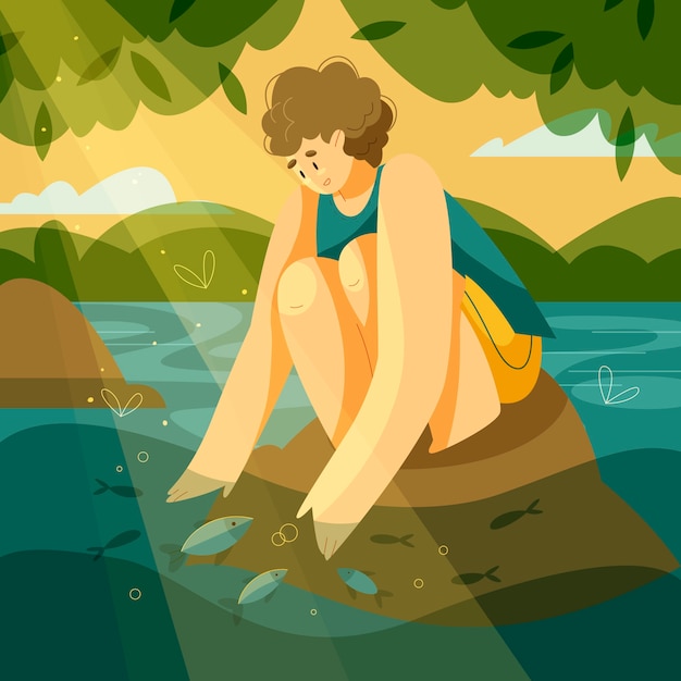 Free Vector hand drawn illustration for summertime season