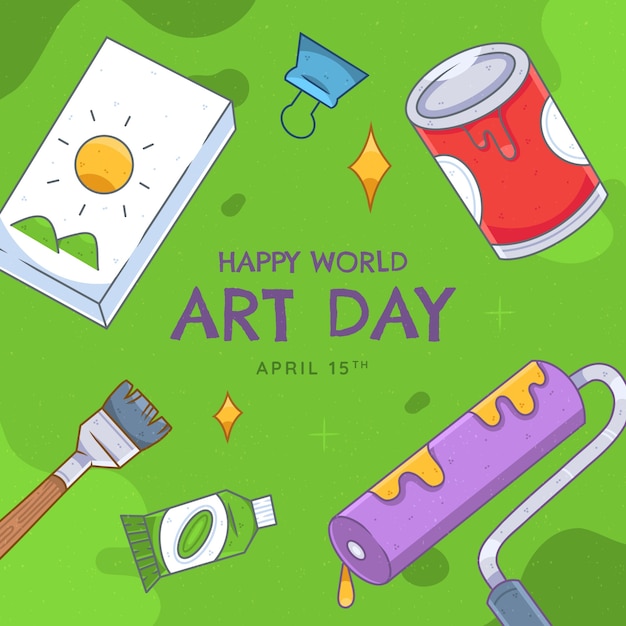 Free Vector hand drawn illustration for world art day