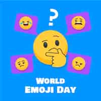 Free vector hand drawn illustration world emoji day celebration