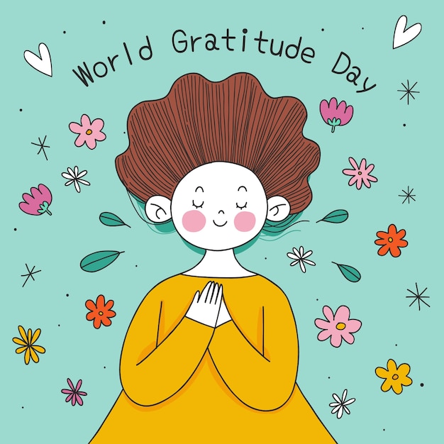 Free Vector hand drawn illustration for world gratitude day celebration