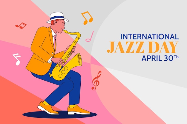 Free Vector hand drawn illustration for world jazz day