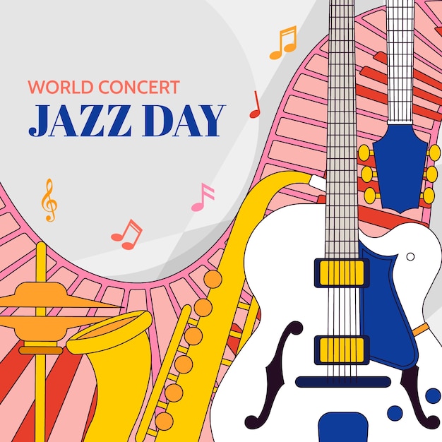 Hand drawn illustration for world jazz day