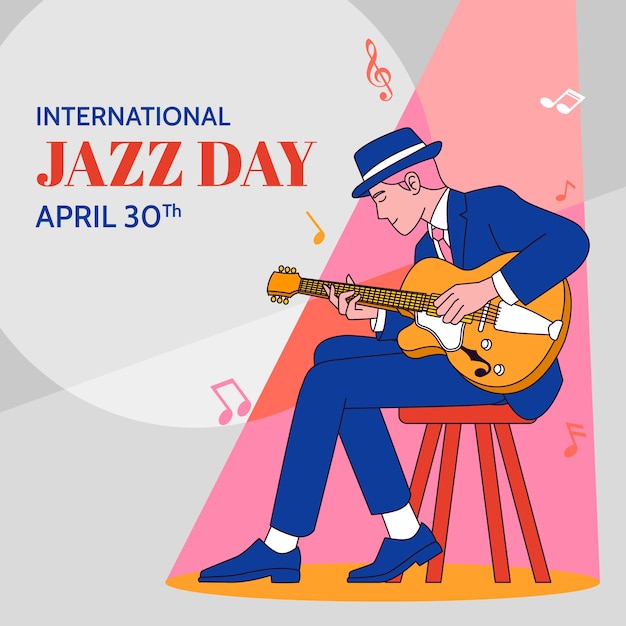 Free Vector hand drawn illustration for world jazz day