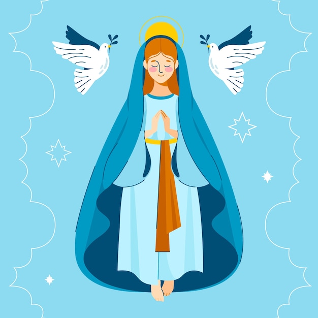 Free Vector hand drawn immaculate conception illustration