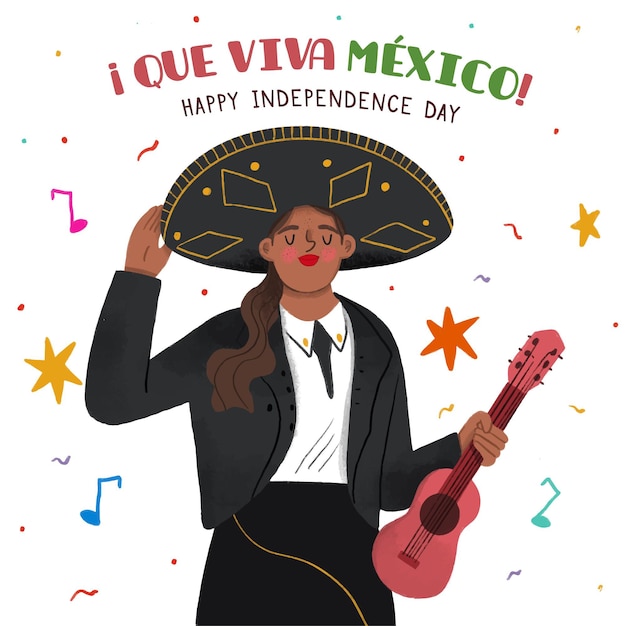 Free Vector hand drawn independence day of mexico