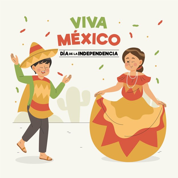 Hand drawn independencia de méxico