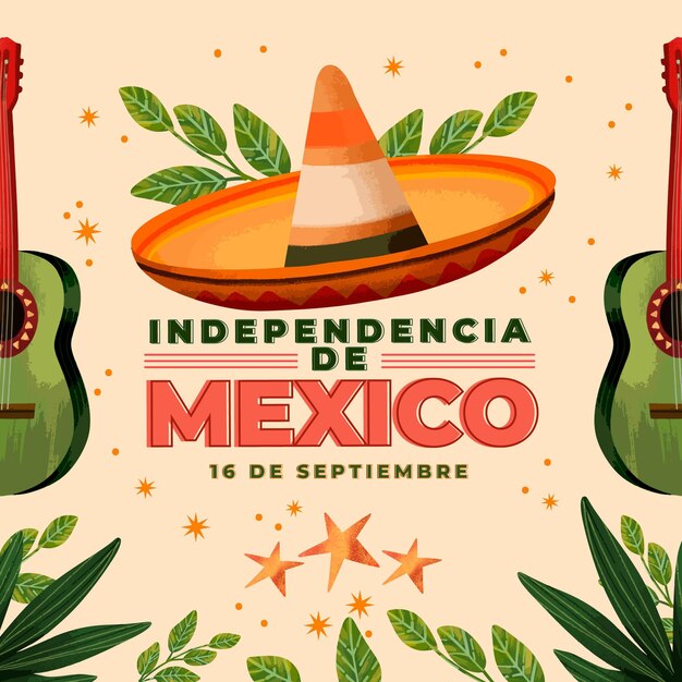 Hand drawn independencia de méxico