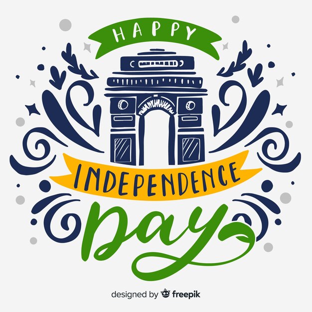 Hand drawn india independence day background