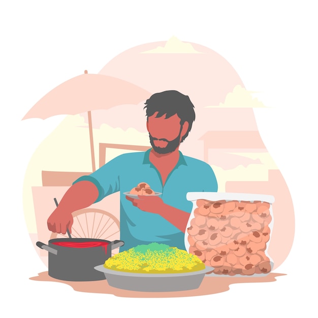 Free vector hand drawn india lifestyle illustration