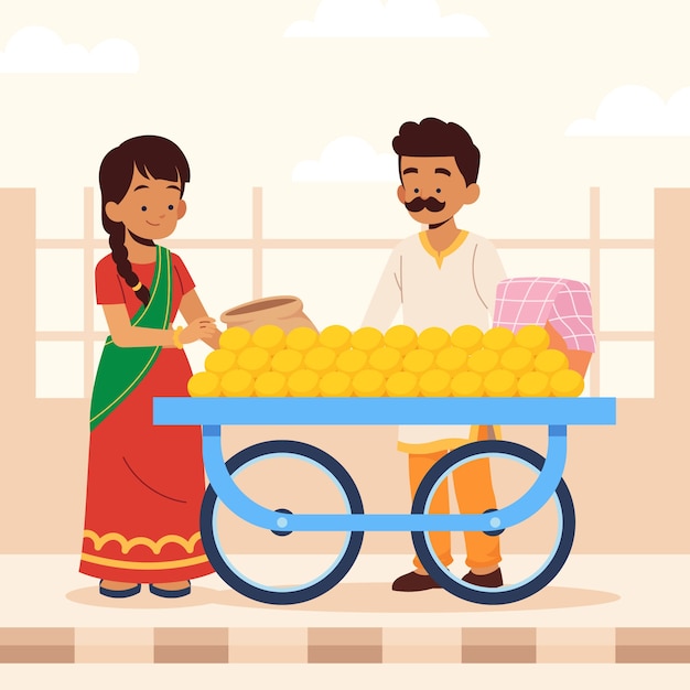 Free Vector hand drawn india lifestyle illustration