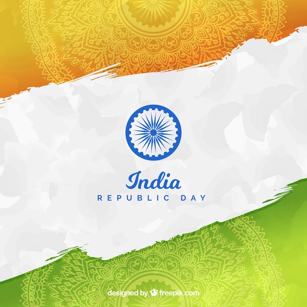 Free vector hand drawn india republic day background