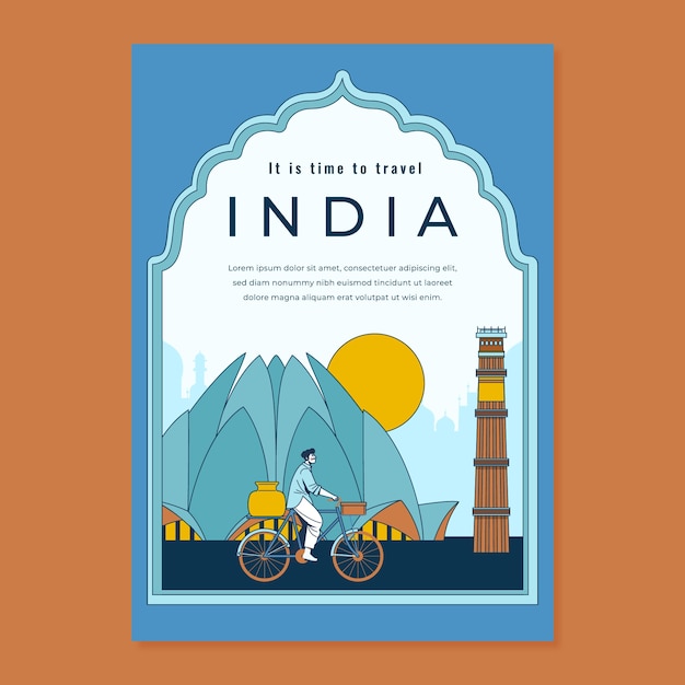 Hand drawn  india travel poster