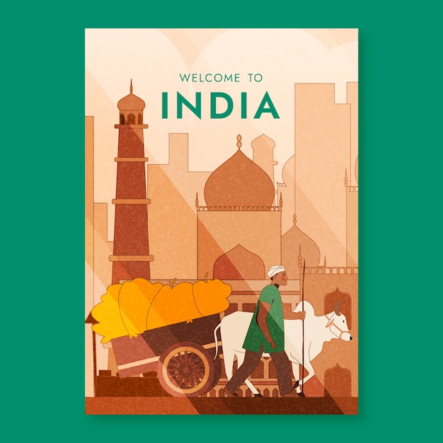 Free Vector hand drawn india travel posters design