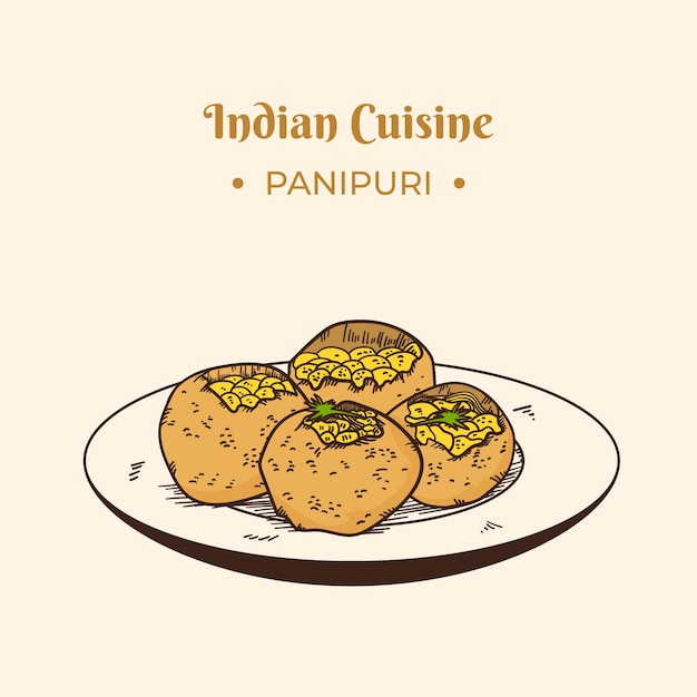 Free Vector hand drawn indian cuisine illustration