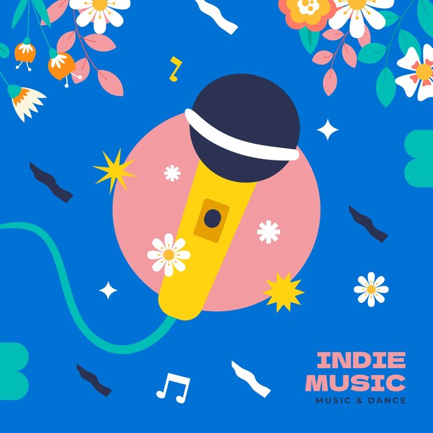 Hand drawn indie music illustration