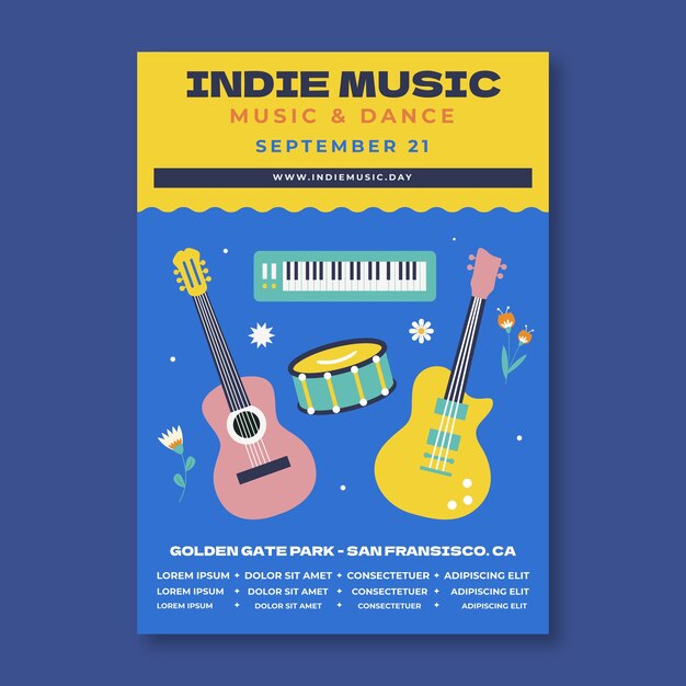 Hand drawn indie music poster design