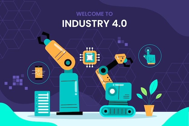 Free vector hand drawn industry 4.0 background design