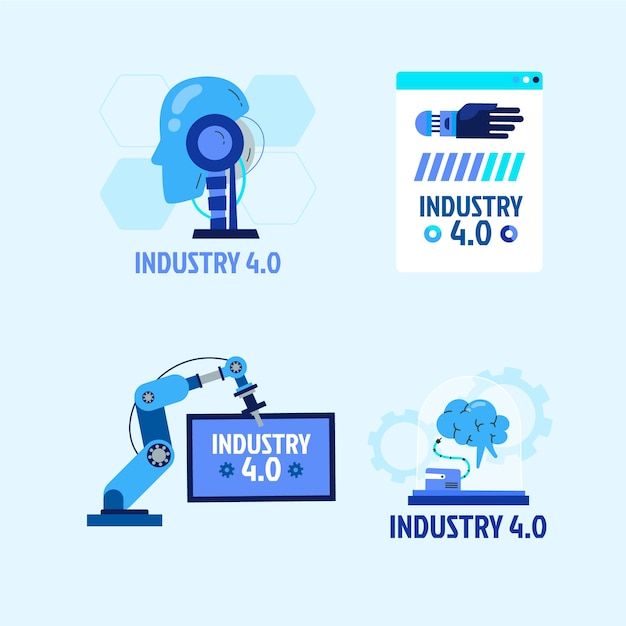 Free Vector hand drawn industry 4.0 background