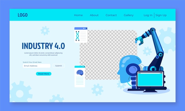 Free Vector hand drawn industry 4.0 landing page