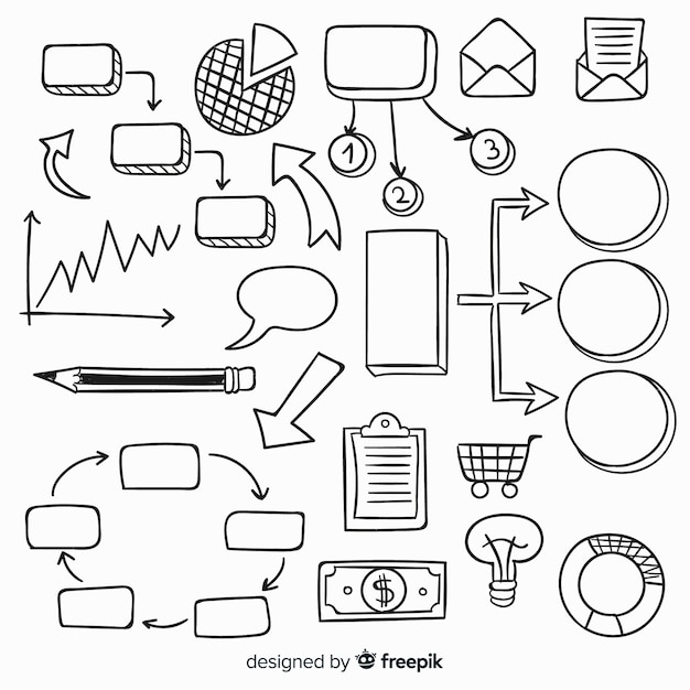 Hand drawn infographic element collection