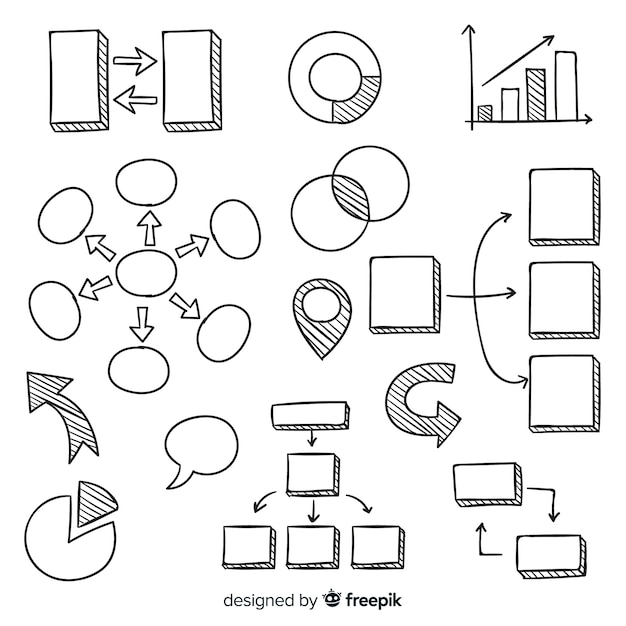 Hand drawn infographic element collection