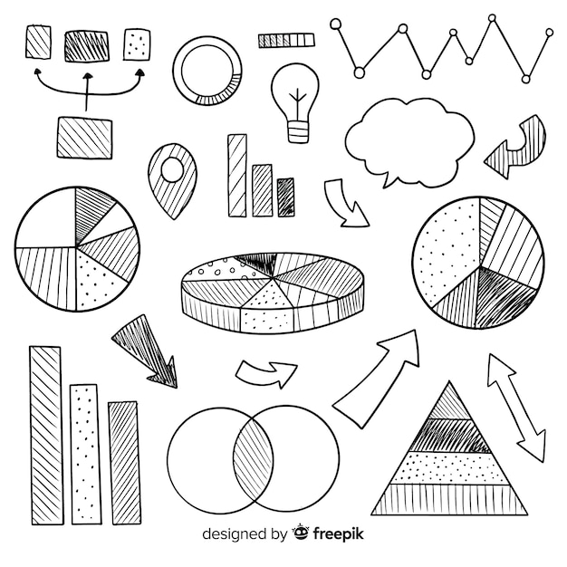 Hand drawn infographic element collection