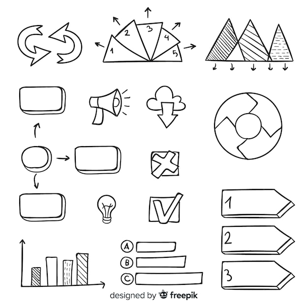 Hand drawn infographic element collection