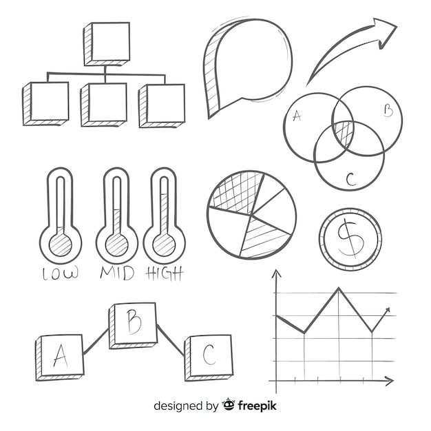 Hand drawn infographic element collection