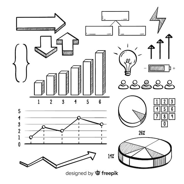 Hand drawn infographic element collection