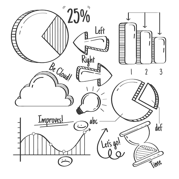 Hand drawn infographic element collection