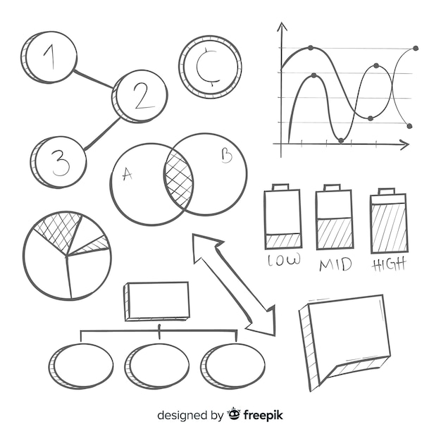 Free Vector hand drawn infographic element pack