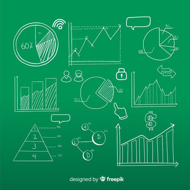 Hand drawn infographic element set