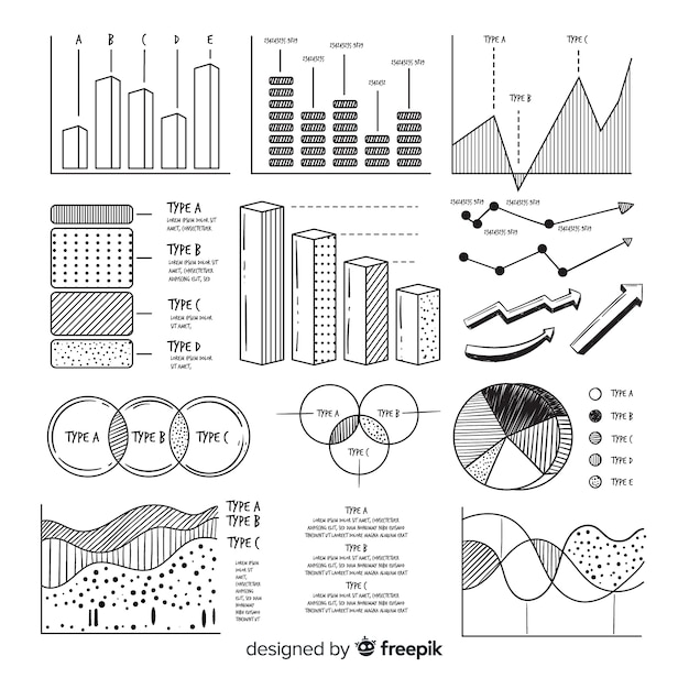 Free Vector hand drawn infographic element set