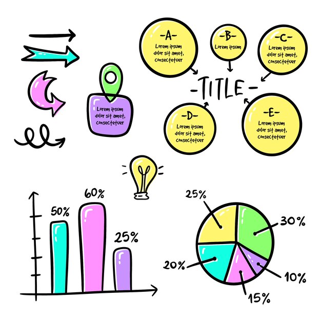 Hand drawn infographic elements